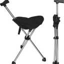 Cane with Seat Foldable Lightweight, Walking Cane with seat, Adjustable Walking Stick for Seniors & Elderly, with Padded Seat and Non-Slip Base for Outdoor Walking, Hiking, and Travel Assistance