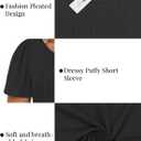 ROSRISS Plus Size Tops for Women Summer Flowy Pleated T Shirts Dressy Crew Neck Tees Casual Short Sleeve Blouses XL-5XL (XL)