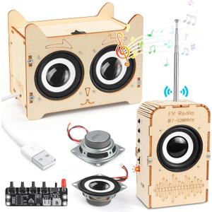 Poraxy Science Kits for Kids Age 8-12 12-14, STEM Toys for 8-13, Build Your Own Bluetooth Speaker & FM Radio, 3D Puzzles DIY Projects, Birthday Gifts for 9,10,11,14 15 16 Year Old Teen Boys Girls