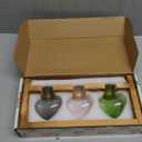 Plant Terrarium Propagation Stations Hydroponics Home Garden Decoration Gift for Women with Wooden Stand Heart Shaped Colored Glass Vase