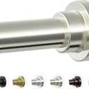Shower Curtain Rod, 1" Diameter Heavy Duty Tension Shower Rod, Non Slip Adjustable 28-74 inch No Drill Shower Curtain Rods Spring Tension For Bathroom, Shower Stall, No Rust, Brushed Nickel