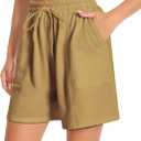 Women's Lounge Athletic Shorts with Pockets, 6.1" Sweat Shorts Women, Summer Casual Elastic Walking Running Shorts (XL)