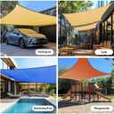 Quictent 185G HDPE Square Sun Shade Sail Canopy 98% UV Block Outdoor Patio Garden with Hardware Kit (Sand) 20X20FT