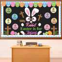 2 x Easter Cross Bulletin Board Set Easter Christian Bunny Bulletin Board Decorations Spring Jesus Paper Cutouts with Name Tags for Classroom Sunday School Church Decor