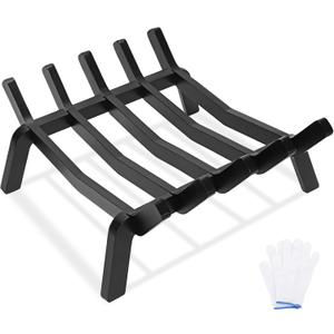 Fireplace Grate 14in Heavy Duty, Fireplace Wood holder for Inside Fireplace, Fireplace Log Holder, Small Fire Grate, Fireplace Accessories, Chimney Hearth Indoor, 5 Bars Fire Pit Grate for Outdoor