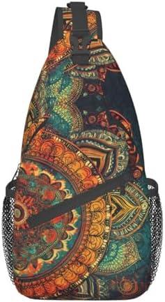 Mandala Sling Backpack Chest Bag Crossbody Shoulder Bag Gym Cycling Travel Hiking Daypack For Men Women