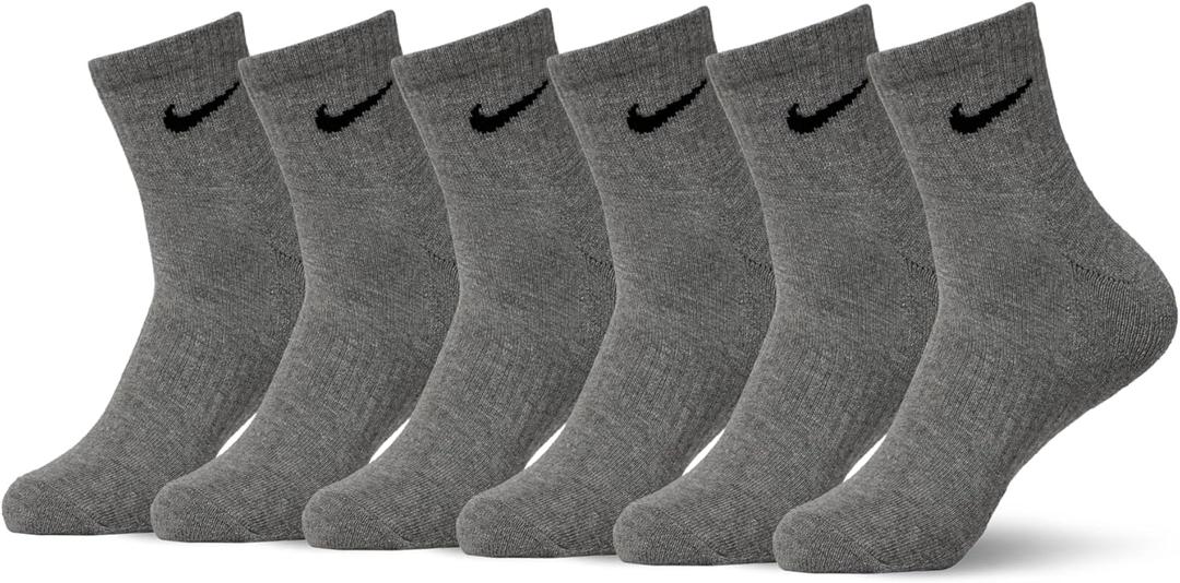 Nike Unisex Adult Everyday Cushioned Training Ankle Socks (6 Pairs) (Gray)