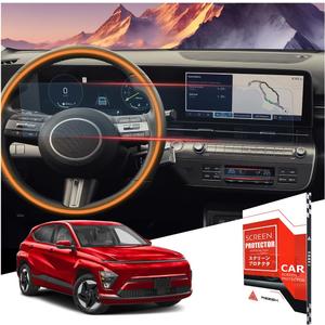 For 4PCS Integrated 2024 2025 2026 Hyundai Kona 12.3 Inch Dual Displays High Clarity Touchscreen & AC Screen Protector - Kona (SE/SEL/N Line/Limited) Accessories
