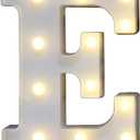 Pooqla LED Marquee Letter Lights Sign, Light Up Alphabet Letter for Home Party Wedding Decoration E (Letter E, Warm White)