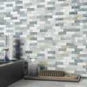 BeNice Peel and Stick Backsplash for Kitchen Mosaic Bathroom Marble Shower Tile Stickers Waterproof(10sheets,Blue Gray)