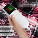 OCTROT Heated Blanket Electric, Twin Size 62X84, Heating Blanket with 10 Heating Levels & 8 Hours Auto Off, Pink Plaid Checkered Plaid Sherpa Blankets Warmer for Adults, Fast Heating Washable