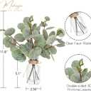 Muhanjia Artificial Eucalyptus Stems in Glass Vase with Faux Water,5Pcs Fake Plant with Double-Sided Leaves and Green Seeds for Centerpiece (Double-Sided Green Eucalyptus with Seed)