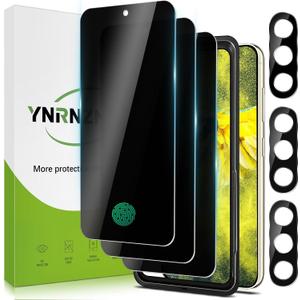 3+3 Pack for Samsung Galaxy S23 5G Privacy Screen Protector with Camera Lens Protector 9H Tempered Glass,Anti Scratch, Bubble Free, Easy to install (Galaxy S23 Privacy)