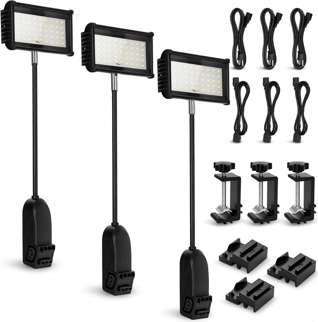 3PCS Trade Show Booth Lights, 2000LM 6500K Connectable Exhibit Arm Lighting