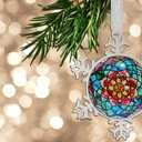 XUTAI Abstract Flower Snowflakes Christmas Ornaments Snowflake Ornament Christmas Tree Ornaments Christmas Metal Glass Holidays Hanging Ornaments Decor