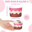 Kochorie 300 Pack 8oz Paper Bowls Disposable Dessert Bowls Ice Cream Containers Sundae Bowls Dessert Yogurt Party Supplies Treat Bowl for Birthday Party Summer Holiday Bar, 6 Designs