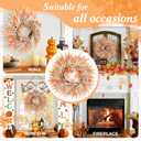 Fall Wreaths for Front Door with Fall Leaves Front Door Wreath Decor, Farmhouse Outdoor Fall Wreath, Large Autumn Wreaths for Outside/Indoor