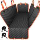 Mancro Dog Car Seat Cover for Back Seat, 2026 Upgraded 600D Heavy Duty Waterproof & Scratch-Resistant Dog Hammock for Car, Back Seat Pet Cover for Dogs with Sedan, Standard, Orange (Standard (54" W x 55" L))