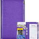 Server Books for Waitress - 5x9 Waiter Book Server Wallet with Zipper Pocket, Cute Waitress Book&Waitstaff Organizer with Money Pocket Fit Server Apron (Purple)