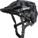 Mountain Bike Helmet, Adult Cycling Helmet with Camera Mount and Detachable Visor for Men Women, Youth, Suggested Fit 55-61 Cm (Camouflage Black)