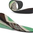 DynWalker Lift Insole Boost Inner Sole 2.95 Inch Heel Pads for Shoes Anti-Slip Flexible Soft Cushioned Heel Massage for Uneven Legs Adjustable Size 2 Layer L Green