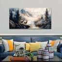 ERQINHUA Large Canvas Wall Art For Bedroom Wall Decorations For Living Room Modern Office Mural Abstract Ink Painting Elk Forest landscape Wall Pictures Printed Artworks Picture Home Decor 24"X48"