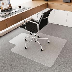 Office Chair Mat for Carpet, 53" x 45" Studded Desk Chair Mat for Low Pile Carpeted Floors, Transparent Carpet Protector Mat for Office Chairs