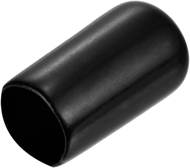 uxcell 25pcs Rubber End Caps 3/8"(10mm) ID Vinyl Round End Cap Cover Screw Thread Protectors Black