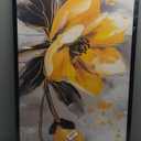Framed Large Wall Art for Living Room, Yellow Floral Canvas Wall Decor, Gold Flower Pictures Painting, Natural Landscape Artwork for Living Room Bedroom Office 36L''  24W''