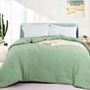 HOMBYS 100% Cotton Muslin Comforter Queen Size 88x88, Lightweight and Breathable Down Alternative Comforter,Soft Gauze Summer Off White Reversible Fluffy Duvet Insert, B0BVLT5KD7