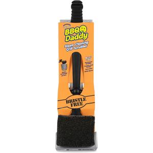 Scrub Daddy BBQ Daddy Grill Brush for Outdoor Grill - Bristle Free Grill Brush with Steel Grill Scraper + Scrub Brush - Temperature Controlled Scrubbing Power for Grill Cleaning (1 Count)