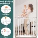 Fairy Baby 53.1"-62.5" Extra Wide Baby Gate for Stairs, Pressure Mounted Dog Gates for Doorways Indoor, Auto-Close Metal Pet Gate for House, No Drill Easy Walk Thru Safety Child Gate with Door, White