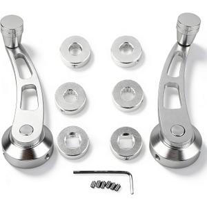 Car Window Handle, 2PCS Vintage Door Handle Set Window Crank Handle Winder Billet, Auto Window Handle Riser Winder Crank Handle Set Car Accessory for Older