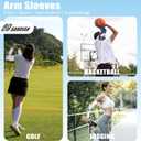 4 x Pair Pack, Golf Sports Arm Sleeves, Cool Thin Fabric, One Size Stretch Fit Most Men and Women, UPF 50 Protection (Blue)