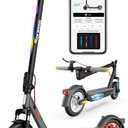 5TH Wheel V40 PRO Electric Scooters, 48V 800W Peak Motor & 20 MPH, 24.9 Miles Range, 10" Solid Tires, Front-N-Rear Suspension and Ambient Light, Folding Sport Scooters with Dual Brake System and APP