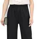 JEKAOYI Womens Casual Pants Breathable Stretchy Pull On High Waisted Straight Leg Trousers for Summer (Black, XL)
