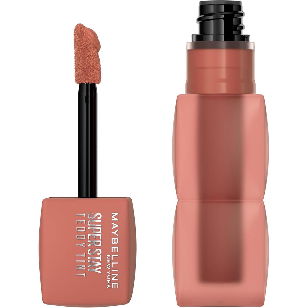 MAYBELLINE Super Stay Teddy Lip Tint, Long Lasting Matte Lipstick for Up To 12HR Wear, Buffed Out, 1 Count