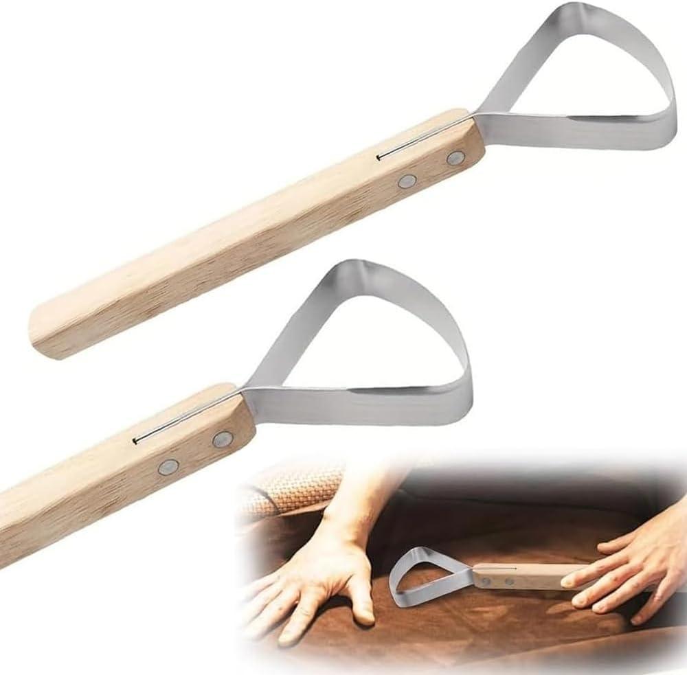2Pcs Pelt Scraper Fleshing Tool for Hides Stainless Steel Scraper Flesher Tanning Tools Working Kit