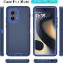 Qinmay Phone Case for Motorola Moto Edge 5G 2024 Case, Heavy Duty Shockproof & Dropproof 3-Layer Cover Phone Case for Motorola Moto Edge 2024(BeltClip_Blue)