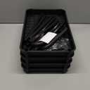 MOYIPIN 4-Tier Plastic Rolling Utility Cart with Handle,Utility Storage Cart for Office, Living Room, Kitchen,Movable Storage Organizer Shelves,Black