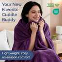 Ultra Soft Fleece Blanket Throw Size - Flannel Fleece Luxury Throw Blanket - Lightweight for Couch Bed Chair - Thick, Warm and Breathable - All Season Cozy Anti-Static Microplush Bedding, Purple