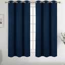 Diraysid Navy Blue Grommet Blackout Curtains for Bedroom Thermal Insulated Room Darkening Curtains Drapes, 42 x 72 inch, 2 Panels