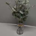 Artificial Eucalyptus Stems in Glass Vase with Faux Water, 13.5 Fake Plants for Home Decor, Coffee Table Centerpieces, Office, Bathroom & Farmhouse Weddings - Faux Greenery Plants Decorations
