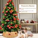 Rattan Christmas Tree Collar - 42in Rustic Farmhouse Style, Hand-Woven Natural Fiber Base with Bow, Large Tree Skirt for Holiday Decor, Fits 6-8ft Trees & Conceals Stand