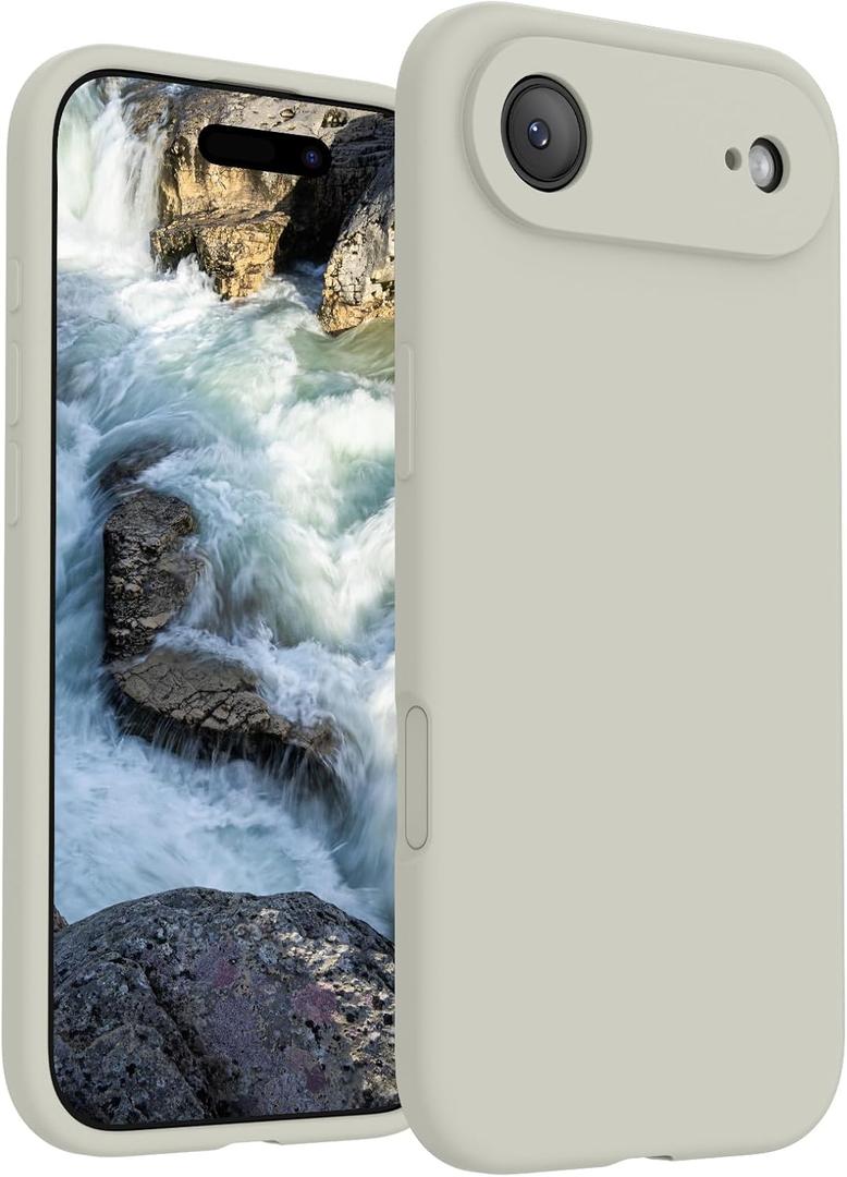 FireNova Magnetic for iPhone Air Case, Compatible with MagSafe, [Integrated Silicone Camera Control Button] [Camera Protection] Microfiber Lining Phone Case for iPhone 17 Air, 6.5", Stone