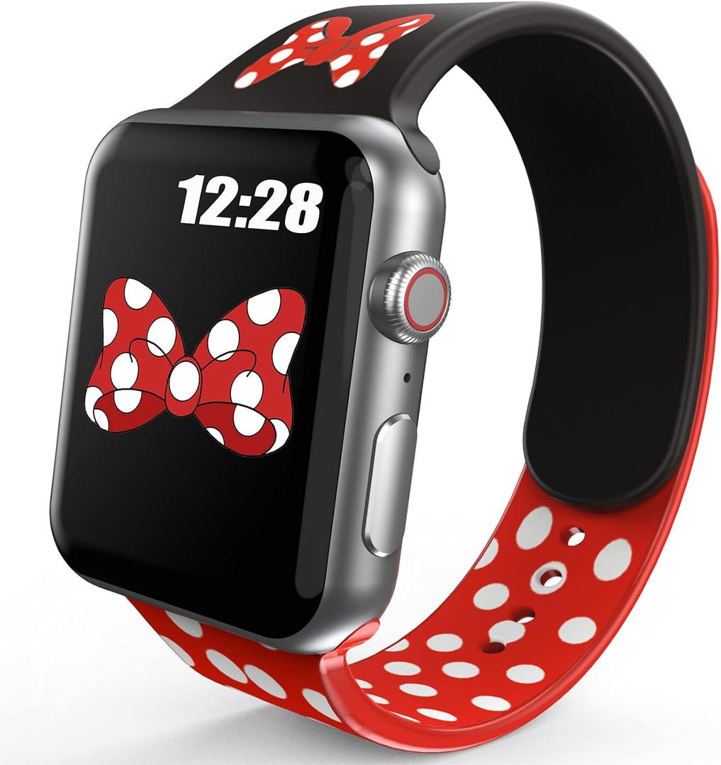 Compatible Apple Watch Bands, Silicone for iWatch Series 6 5 4 SE 3 2, 38mm 40mm 41mm 42mm 44mm 45mm Girls Women