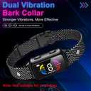 No Shock Rechargeable Dog Bark Collar with 8 Adjustable Sensitivity, Smart Anti Barking Collar with Beep and Vibration Modes for Large Medium Dogs (Black)