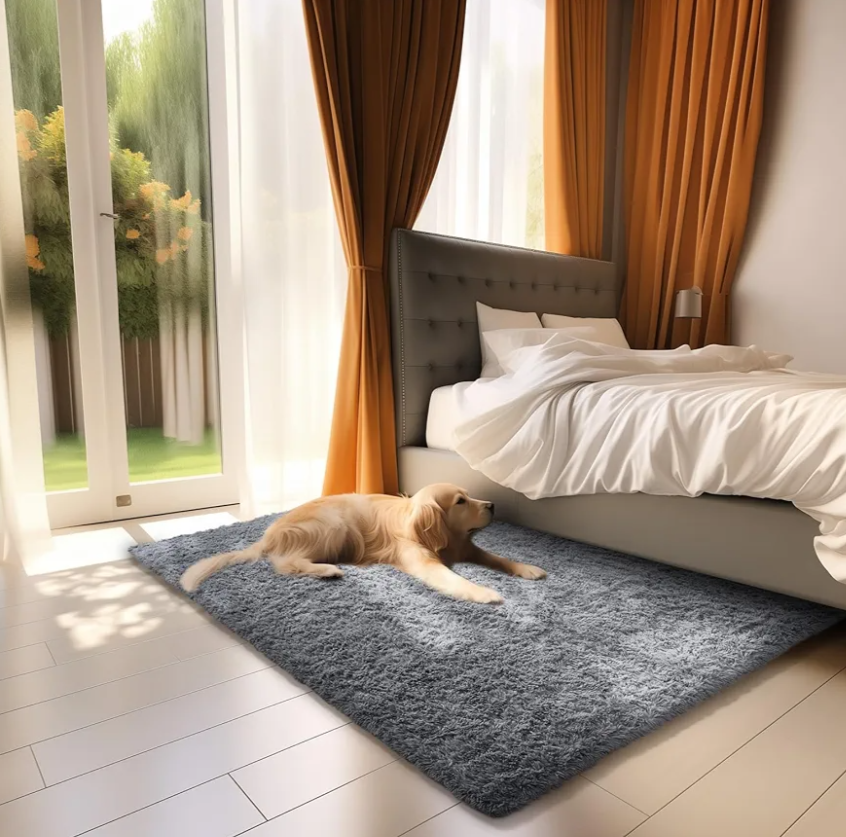 Ophanie Small Rug Upgrade Non Slip Throw Bedside Area Rugs, Fluffy Soft Grey Mini Bedroom Carpet, Affordable Indoor Entrance 2x3 Mat, Home Decor Aesthetic, Nursery