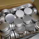 200 Pack Metal Tins Aluminum Containers with Lids Screw Top Round Tin Cans for Cosmetic Lip Balm DIY Salves Candles Wax with 5 Markers 10 Sheets Label Stickers (1 oz, Silver)