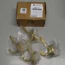 ZUONAI Gold Hooks 4 Pack Towel Hooks Gold Brushed Gold Wall Hooks Heavy Duty Metal Coat Hooks for Hanging Coats and Hat Hooks Wall Mounted Towel Hook for Bathrooms